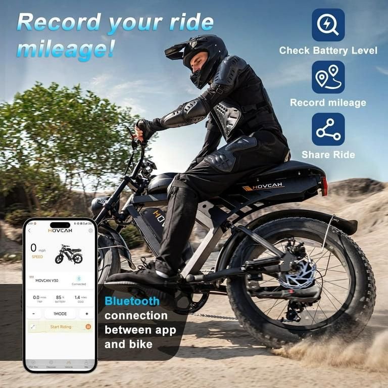 Movcan Dual Motor Dual Battery Electric Bike for Adults, 20" Fat Tire Electric Motorcycle Bike, Hydraulic Brakes 7-Speed 5-Layer Full Suspension UL2849 - Image 10