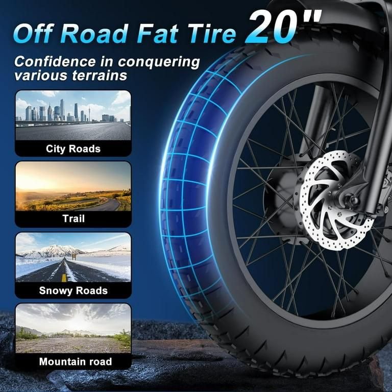 Movcan Dual Motor Dual Battery Electric Bike for Adults, 20" Fat Tire Electric Motorcycle Bike, Hydraulic Brakes 7-Speed 5-Layer Full Suspension UL2849 - Image 3