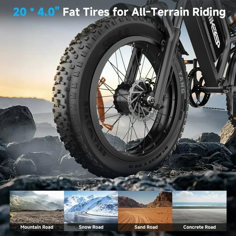 Electric Mountain Bike for Adults, 20" Fat Tire, 48V 15Ah Battery, 3000W Peak Dual Motor, 32MPH, UL2849 Certified Off-Road E-Bike - Image 6
