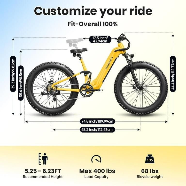 Puckipuppy Electric Bicyles,Peak 960W Electric Bike,26" Fat Tire E-Mountain Bikes,48V 20Ah Ebike for Adults,Boxer UL2849 - Image 8