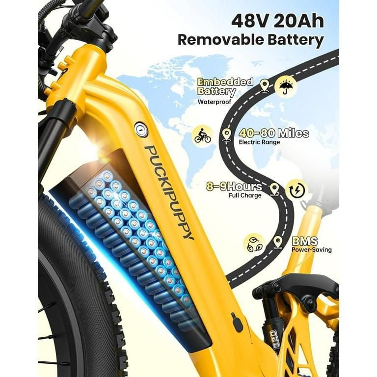 Puckipuppy Electric Bicyles,Peak 960W Electric Bike,26" Fat Tire E-Mountain Bikes,48V 20Ah Ebike for Adults,Boxer UL2849 - Image 7