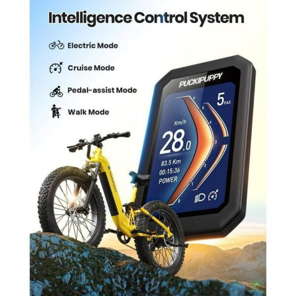 Puckipuppy Electric Bicyles,Peak 960W Electric Bike,26" Fat Tire E-Mountain Bikes,48V 20Ah Ebike for Adults,Boxer UL2849 - Image 4
